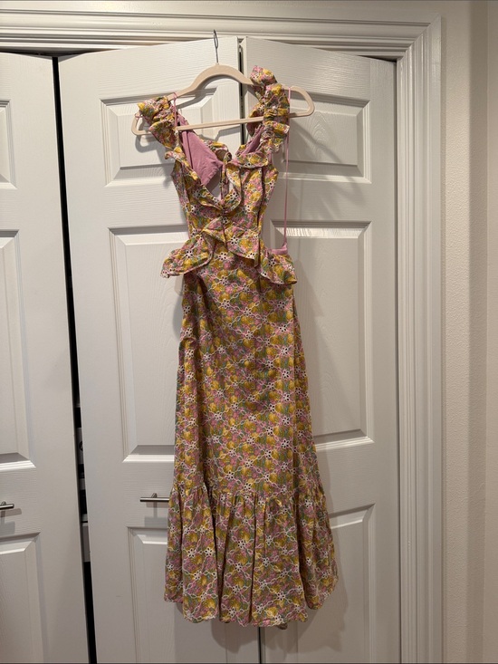 Astr Dresses & Skirts - Astr Floral Ruffle Maxi Dress in Pink and Yellow